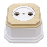 Розетка TV для наружного монтажа белый/дуб некрашеный/фигурная